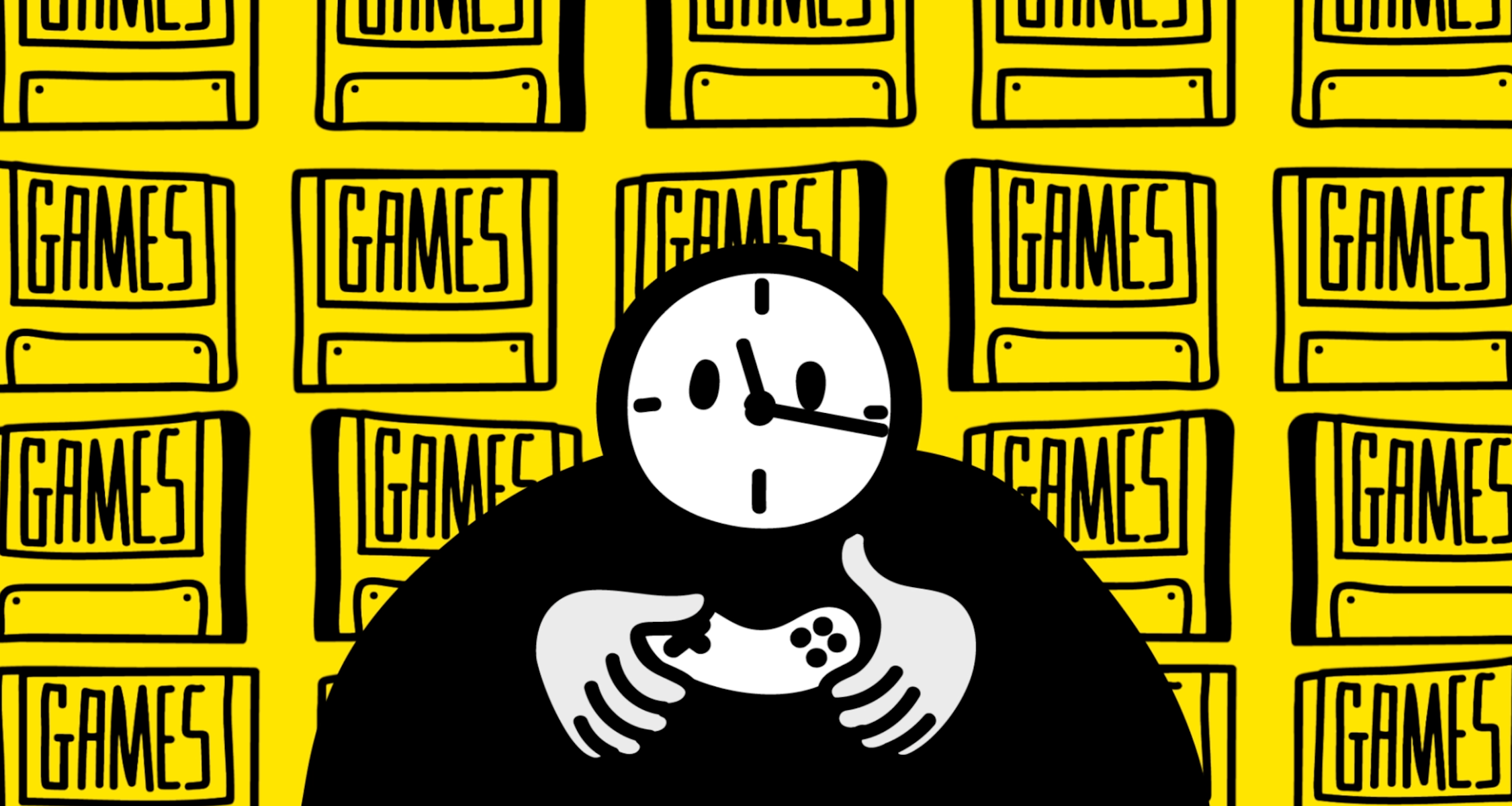 Illustrations d'un personnage qui joue sur une console