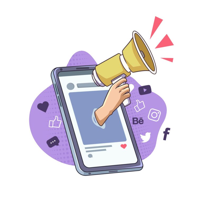 Illustration d'un téléphone qui diffuse des publicités