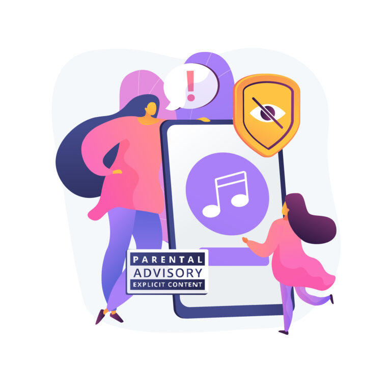 Illustration d'un parent qui guide un enfant sur son téléphone.